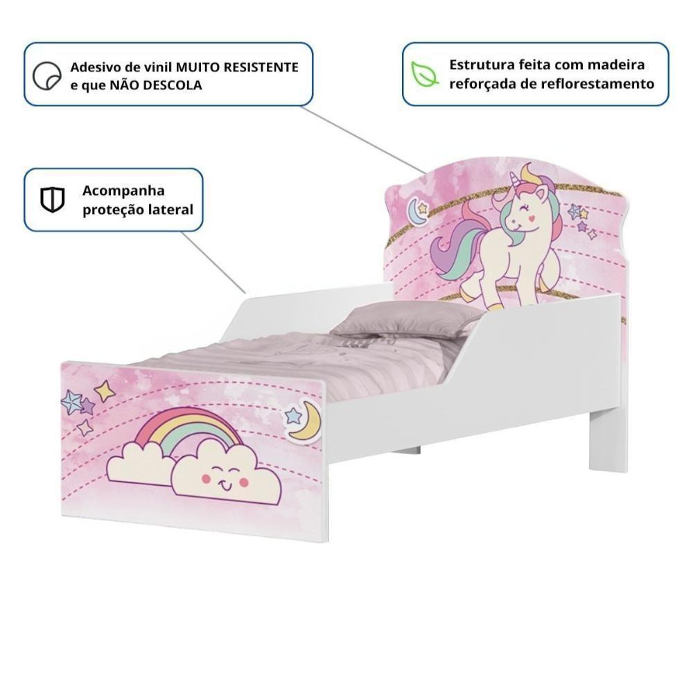 Cama Infantil Tick Unicónio Rosa Com Colchão - 2