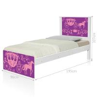 Cama Solteiro Hop Com Cabeceira Carruagem Princesa - 2