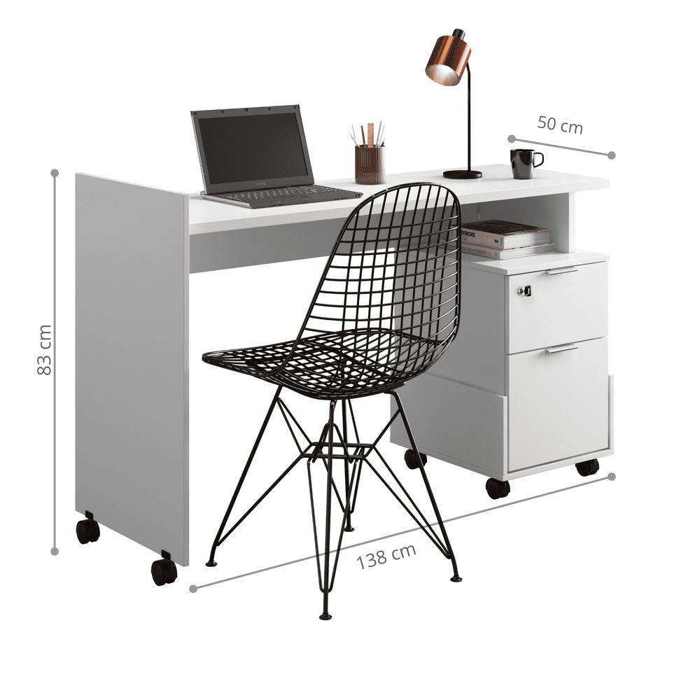 Mesa De Computador Australia Branco Brilhante - 2