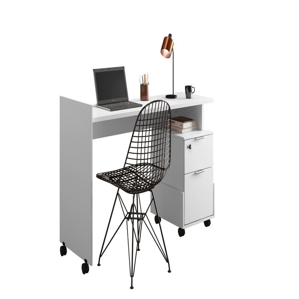 Mesa De Computador Australia Branco Brilhante - 3