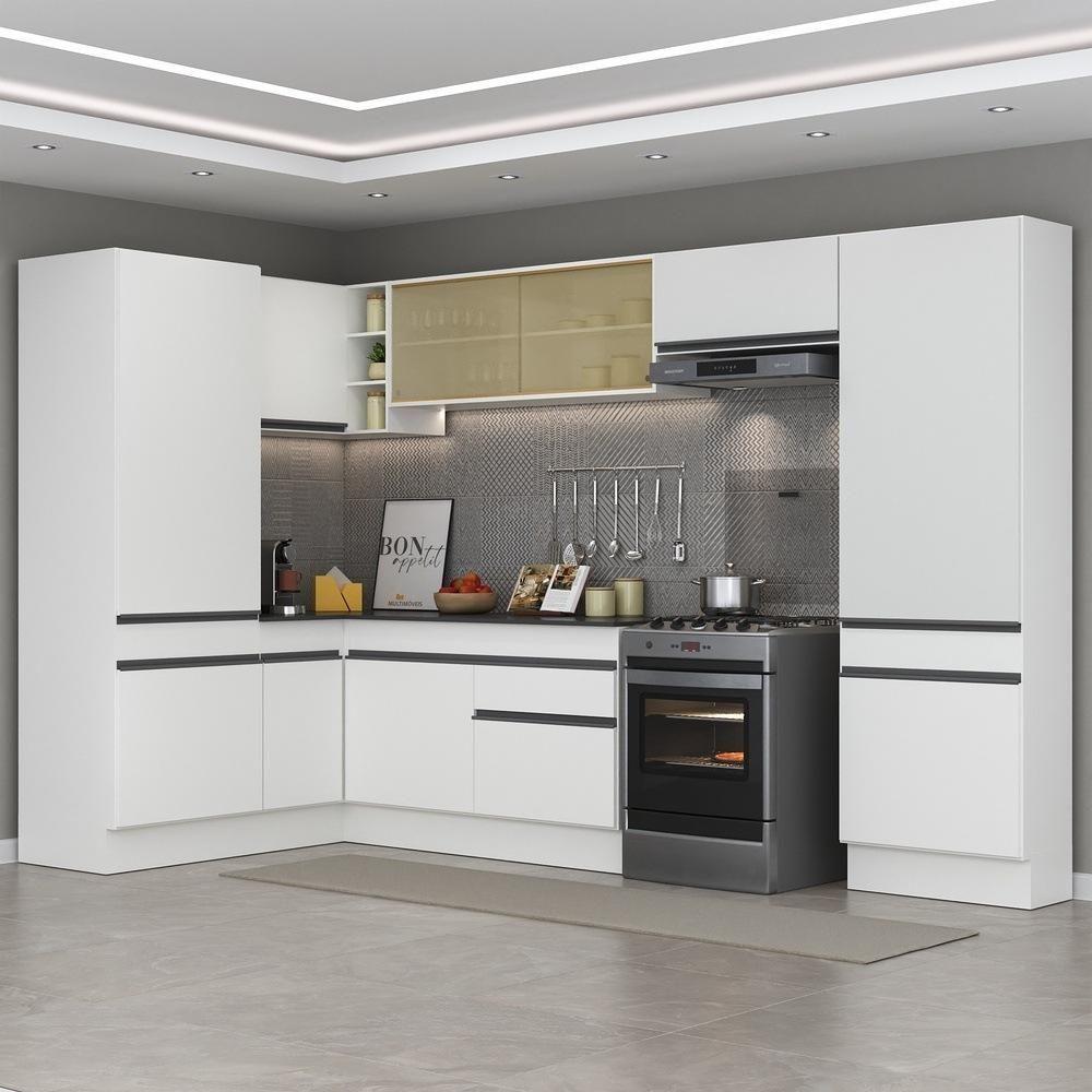 Armário De Cozinha Completa De Canto Mp2090.964 Branco/preto - 1