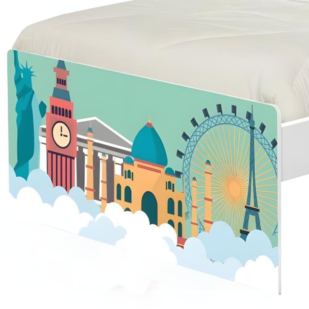 Cama Solteiro Hop Com Cabeceira Mundo Viagens - 5