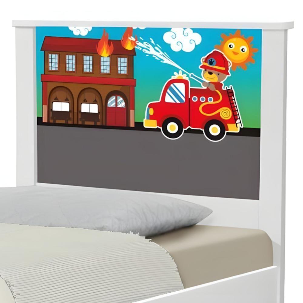 Cama Solteiro Hop Bombeiro Com Colchão - 4