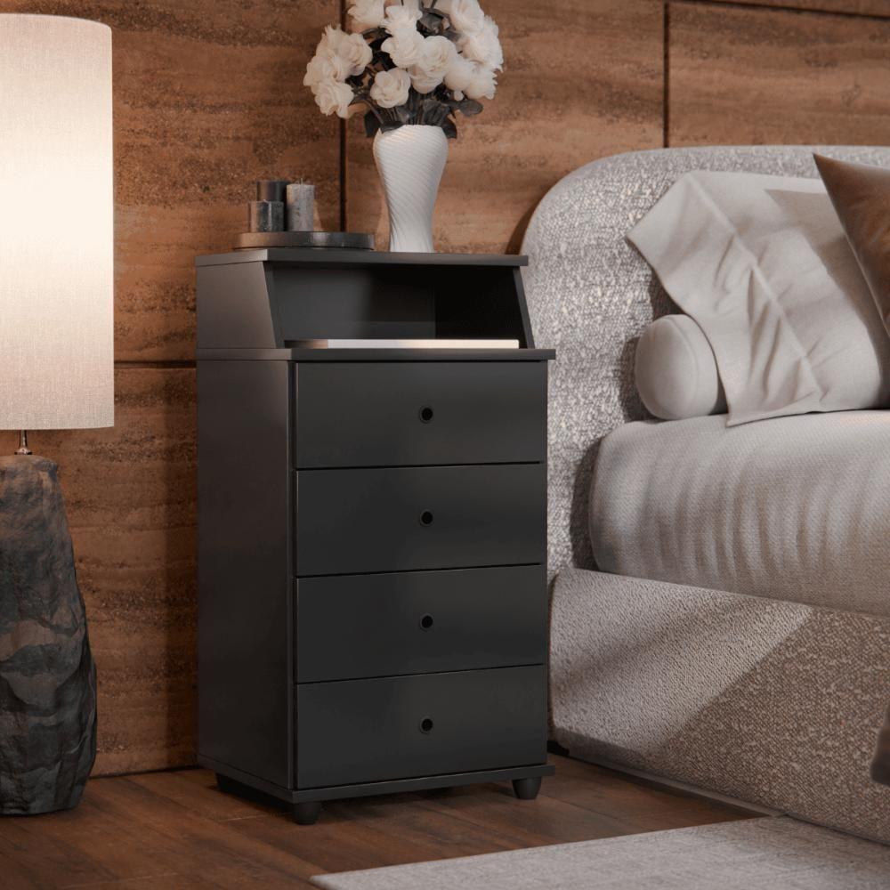 Mesa De Cabeceira Lux Ll Preto - 1