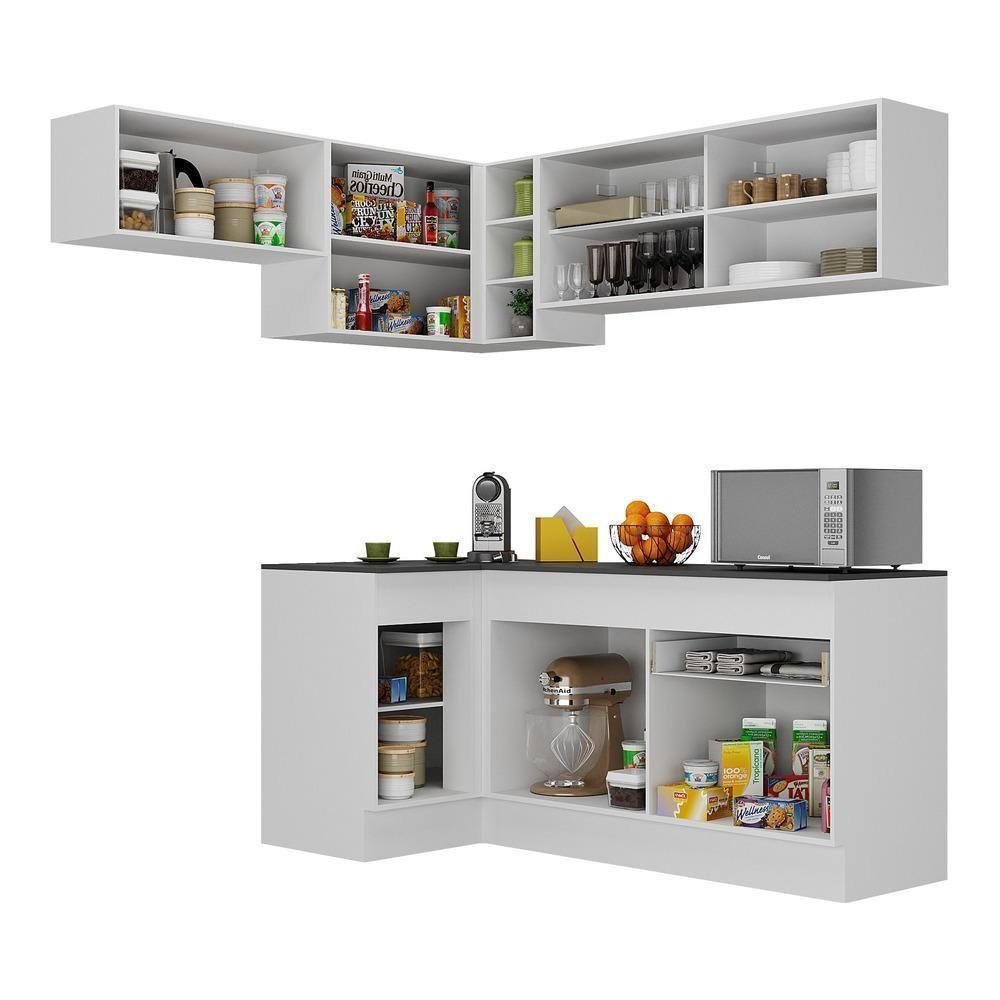 Armário De Cozinha Completa De Canto Mp2094.964 Branco/preto - 3