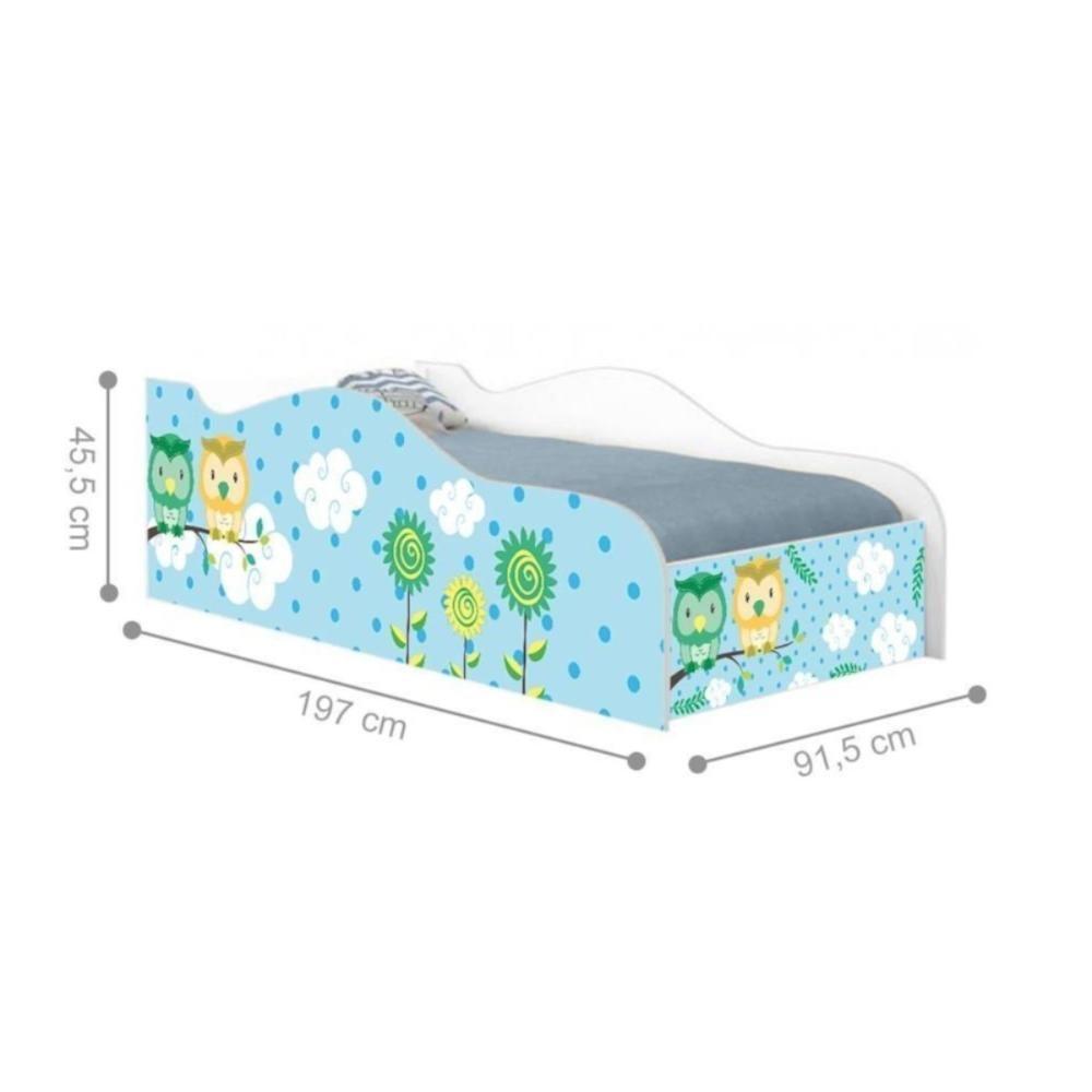 Cama Solteiro Glow Corujinhas Solteiro Com Colchão - 3