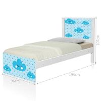 Cama Solteiro Hop Com Cabeceira Nuvem Menino - 2