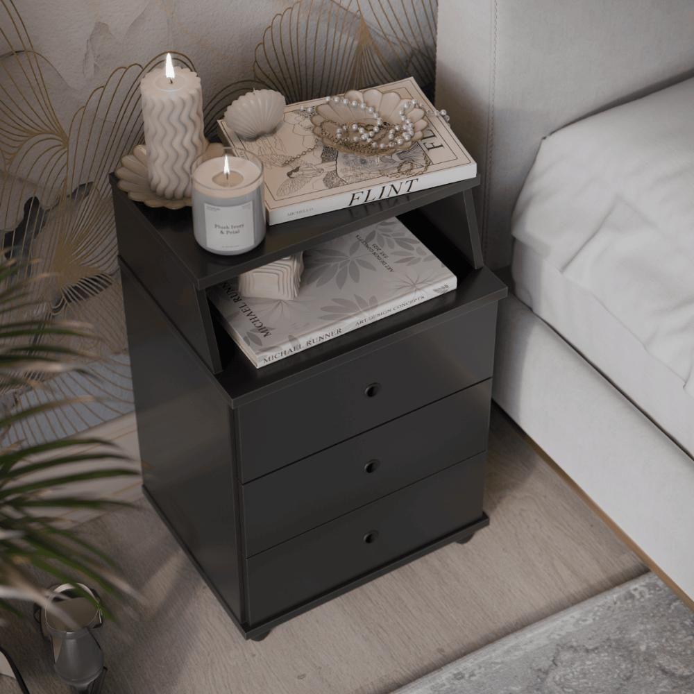 Mesa De Cabeceira Lux Preto - 4