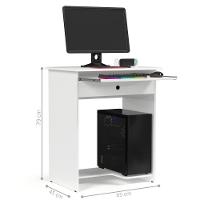 Mesa De Computador Escrivaninha Com Gaveta Barcelona Branco - 2