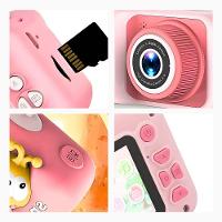 Câmera Digital Infantil Com Capa Anti-queda – Diversão E Criatividade Para Os Pequenos - Rosa - 6
