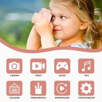 Câmera Digital Infantil Com Capa Anti-queda – Diversão E Criatividade Para Os Pequenos - Rosa - 7