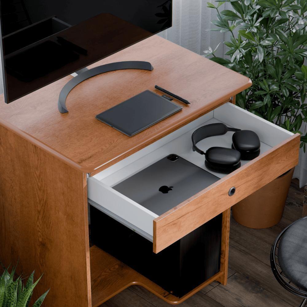 Mesa De Computador Escrivaninha Com Gaveta Barcelona Freijo - 5