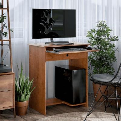 Mesa para Computador Barcelona Moderno 1 Gaveta em MDF com Prateleira Amadeirado Freijo