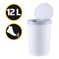 Lixeira Inteligente Automática Redonda 12 Litros Com Sensor - Branca