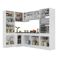 Armário De Cozinha Completa De Canto Com Rodapé Veneza Multimóveis V2085 Branco Branco - 3