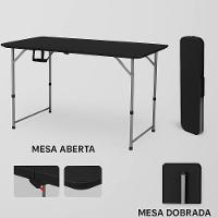 Mesa Robust Dobrável Multiuso 1,20m - Preta