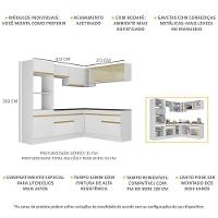 Armário De Cozinha Completa De Canto Com Rodapé Veneza Multimóveis V2099 Branco/dourado Branco/dourado - 5