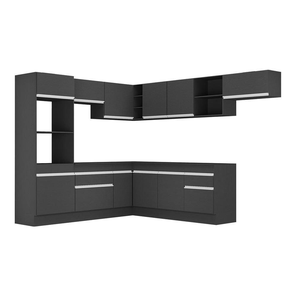 Armário De Cozinha Completa De Canto Preto/branco - 2