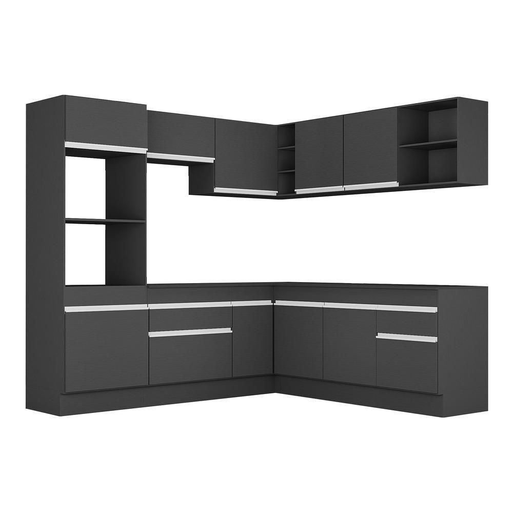 Armário De Cozinha Completa De Canto Preto/branco - 2