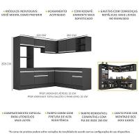 Armário De Cozinha Completa De Canto Preto/branco - 5