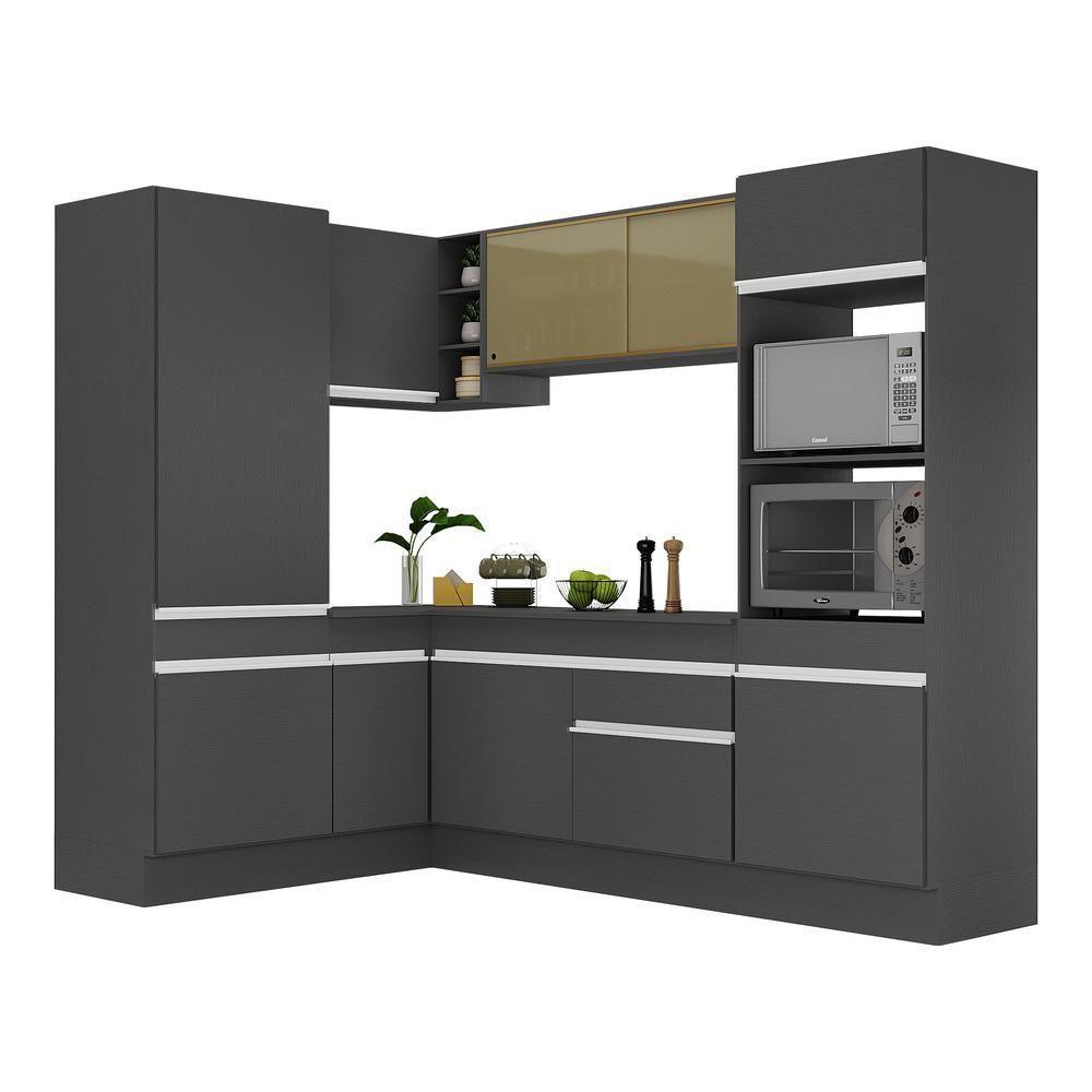 Armário De Cozinha Completa De Canto Preto/branco - 6