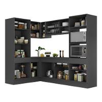 Armário De Cozinha Completa De Canto Preto/branco - 3