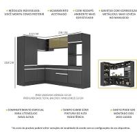 Armário De Cozinha Completa De Canto Preto/branco - 5