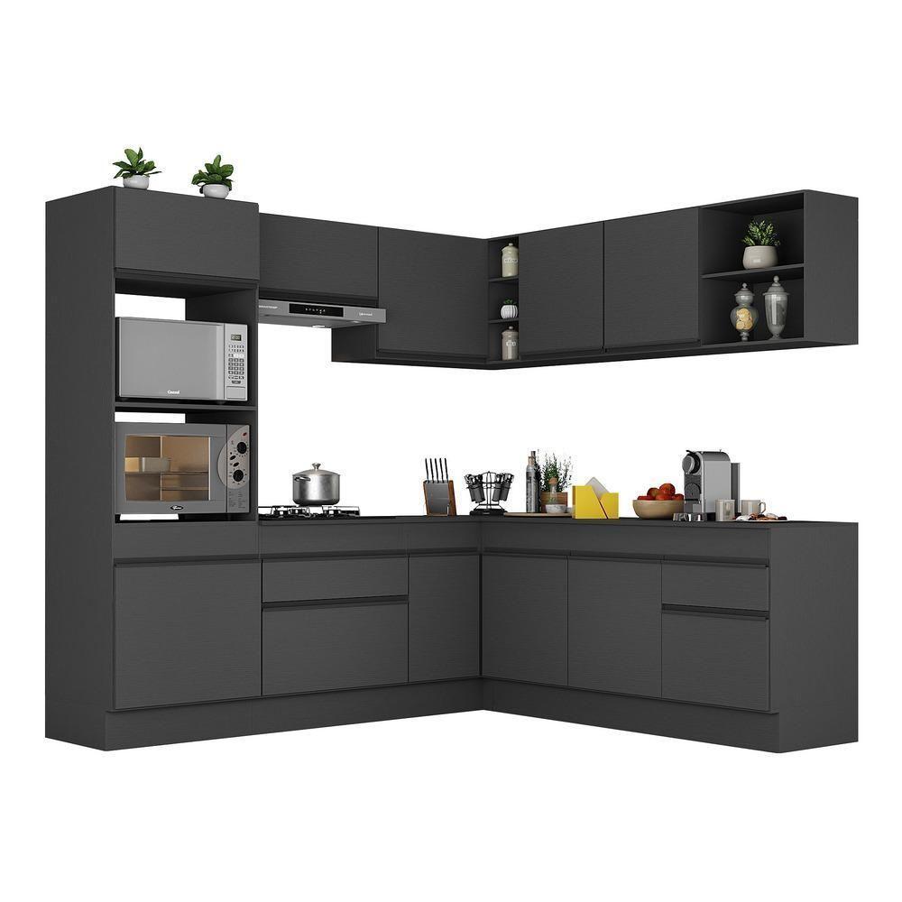 Armário De Cozinha Completa De Canto Preto - 6