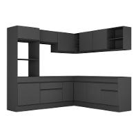 Armário De Cozinha Completa De Canto Preto - 2