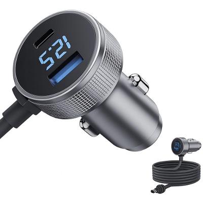 Cabo Carregador Veicular 3 Em 1 Starlink Mini – Adaptador Usb-c Pd + Qc 3.0 Com Display Digital - Cabo De 2 Metros
