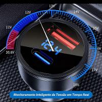 Cabo Carregador Veicular 3 Em 1 Starlink Mini – Adaptador Usb-c Pd + Qc 3.0 Com Display Digital - Cabo De 2 Metros - 3