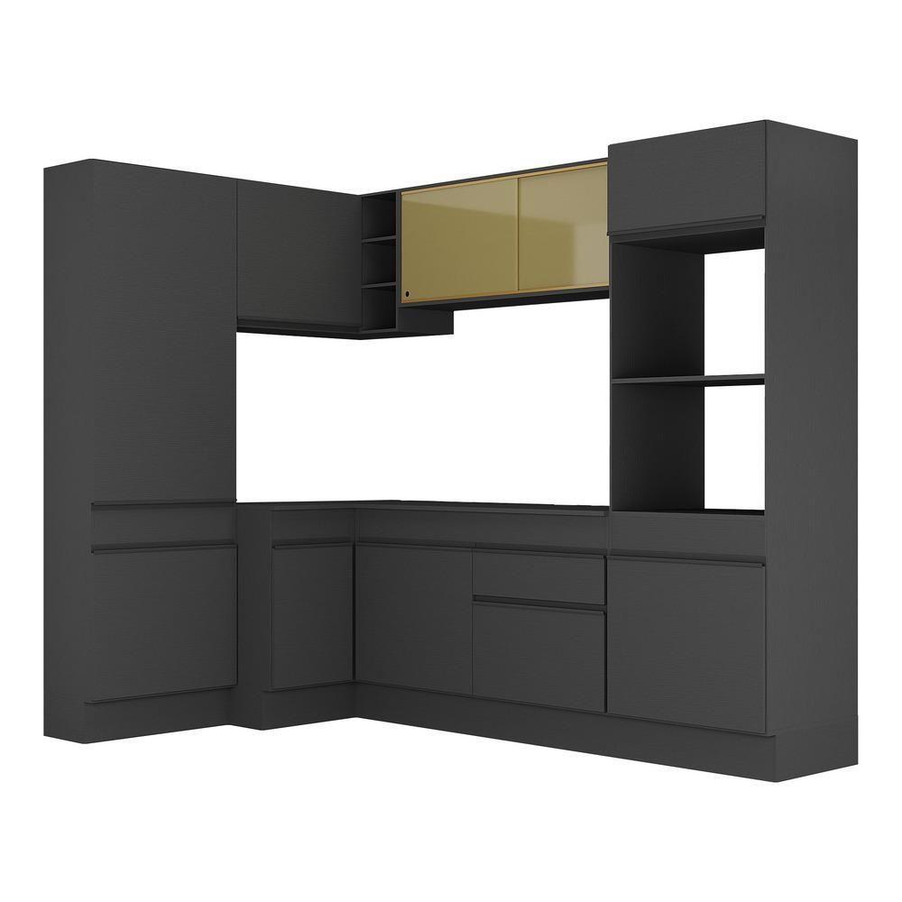 Armário De Cozinha Completa De Canto Preto - 2