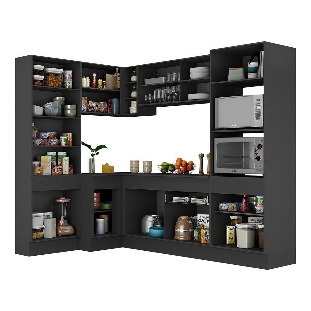 Armário De Cozinha Completa De Canto Preto - 3