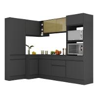 Armário De Cozinha Completa De Canto Preto - 6