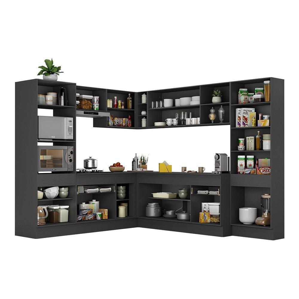 Armário De Cozinha Completa De Canto Preto - 3