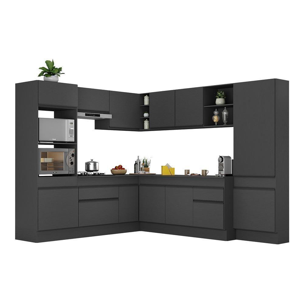 Armário De Cozinha Completa De Canto Preto - 6