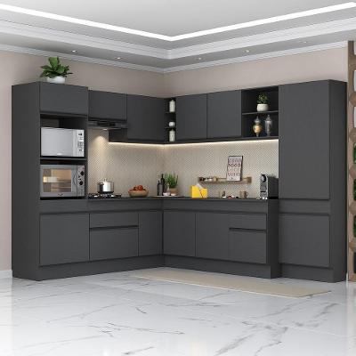 Armário De Cozinha Completa De Canto Preto