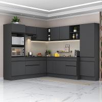 Armário De Cozinha Completa De Canto Preto - 1