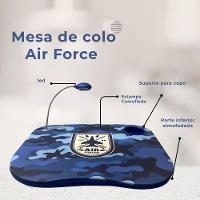 Bandeja Mesa Colo Apoio Comer Refeição Cama Suporte Notebook C/ Lâmpada Em Led E Porta Copo Azul - 2
