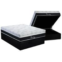 Cama Box Baú Casal: Colchão Molas Masterpocket Ensacadas Polar Diamond + Base Crc Suede Black (138x188) - 1