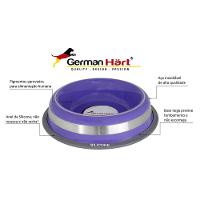 Comedouro Inox Roxo 850ml - Antiderrapante E Resistente Para Animais De Estimação - 4