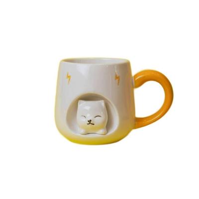 Caneca De Porcelana Gatinha Elegante 310ml ? Café E Chá Com Charmosa Companhia
