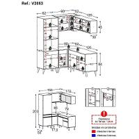 Armário De Cozinha Completa De Canto Veneza Multimóveis V2053 Branco/dourado Branco/dourado