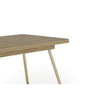 Mesa De Sala Jantar évora Menor 1604 C/ Tampo Madeirado C/ Vidro 130x80cm Dourado/noce/carvalho - Carraro - 5