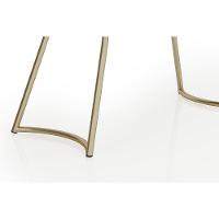 Mesa De Sala Jantar évora Menor 1604 C/ Tampo Madeirado C/ Vidro 130x80cm Dourado/noce/carvalho - Carraro - 6