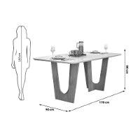 Mesa De Sala Jantar Nala C/ Tampo Madeirado C/ Vidro Curvo 170x90cm Cedro/off White - Dj Móveis - 2