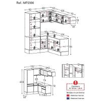 Armário De Cozinha Completa De Canto Preto/branco