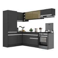 Armário De Cozinha Completa De Canto Preto/branco - 6