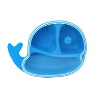 Prato Infantil Azul Em Forma De Baleia Com Divisórias Para Alimentos - 2