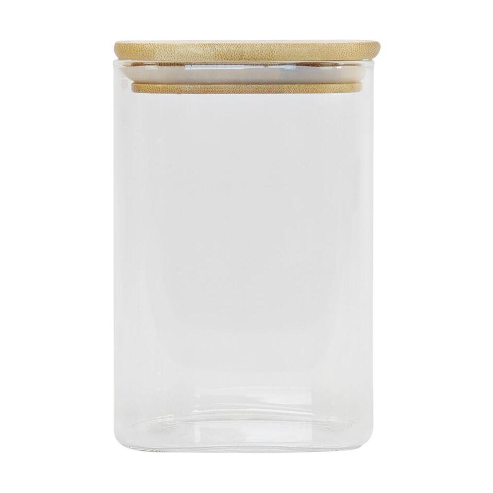 Pote De Vidro Borossilicato 1100ml Com Tampa De Bambu - Hermético E Resistente - 2